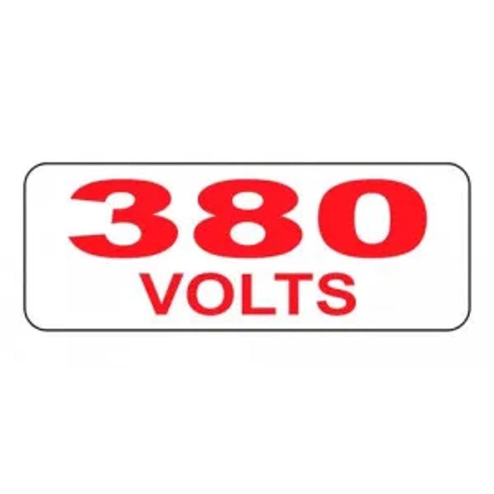 Placa Sinalização Etiqueta Voltagem 380V 5x25cm Poliéster 200BA