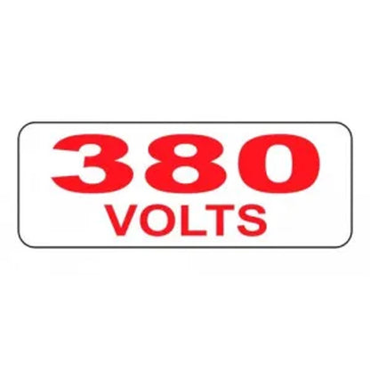 Placa Sinalização Etiqueta Voltagem 380V 5x25cm Poliéster 200BA