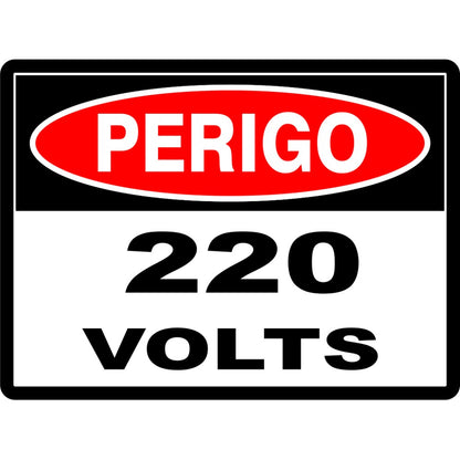 Placa Sinalização Perigo 220 Volts 15x20 Poliestireno
