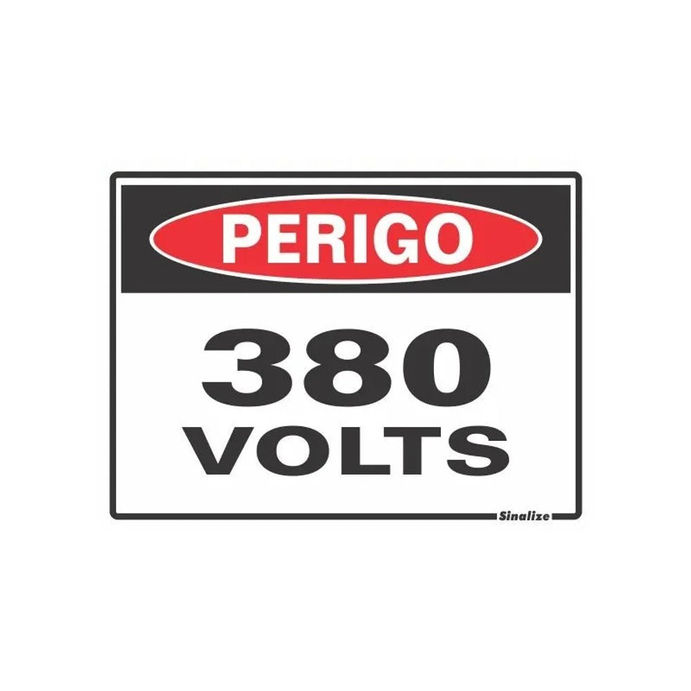 Placa Sinalização Perigo 380 Volts 15x20 Poliestireno