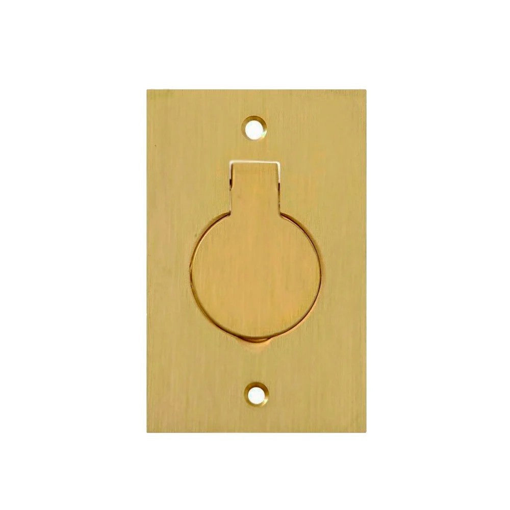 Placa de Piso 2x4 para 1 Tomada Universal Unha Latão Escovado