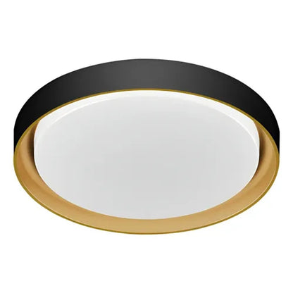 Plafon LED Hevvy Redondo 30W 3 Temperaturas 41cm Siena Preto e Dourado