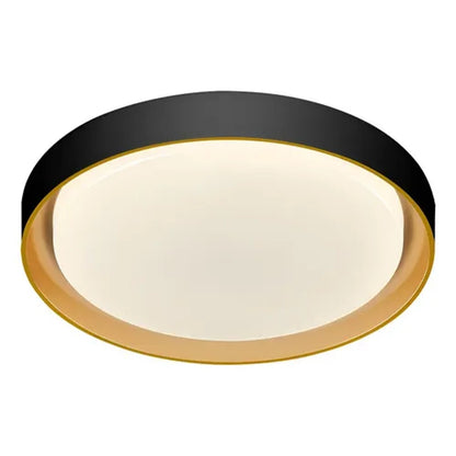 Plafon LED Hevvy Redondo 48W 3 Temperaturas 51 cm Siena Preto e Dourado
