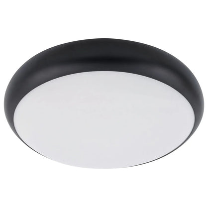 Plafon Plano PL141 Redondo Preto e Branco 1 E27 28cm Nacional Iluminação