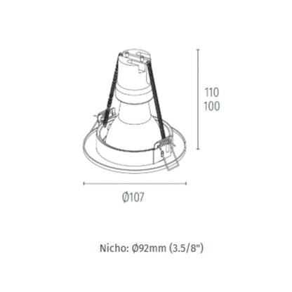 Plafon Revoluz RI-E1016 PAR20 Embutir Branco