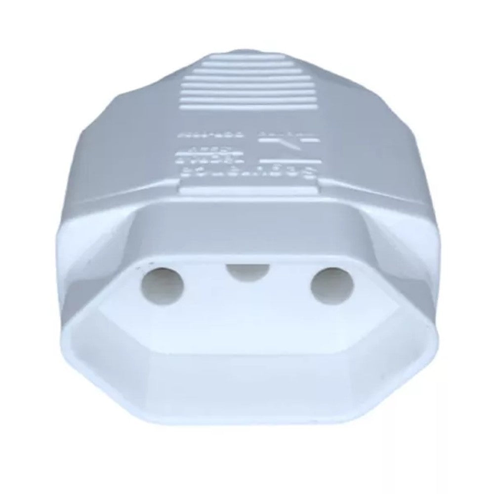 Plug Fêmea 2P 20A 180º 250V Branco 971 WEG
