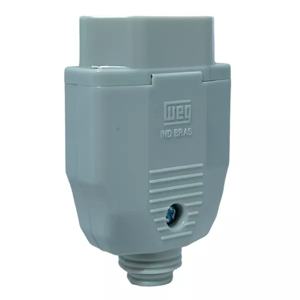 Plug Fêmea 2P T 10A 180º 250V Cinza 852 WEG