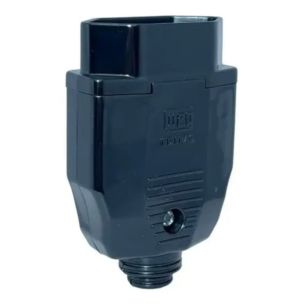 Plug Fêmea 2P T 10A 180º 250V Preto 850 WEG