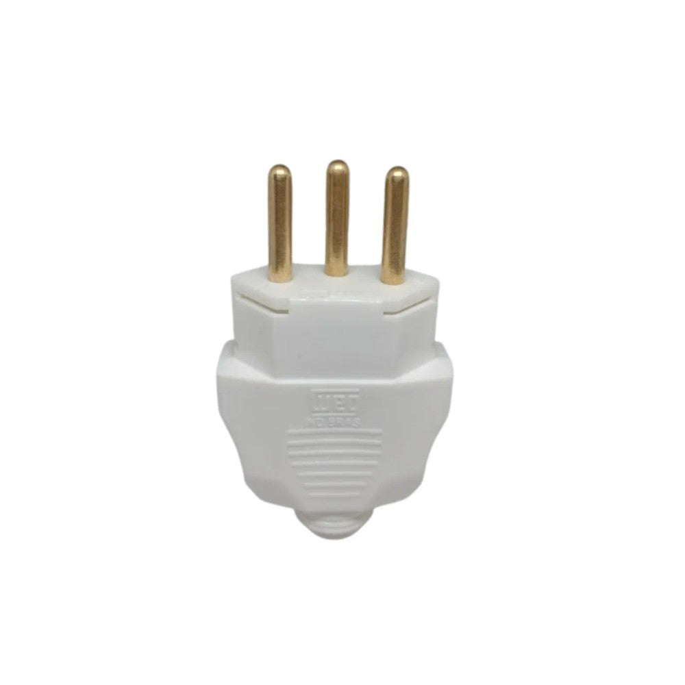 Plug Macho 2P T 10A 180º 250V BR615 Branco WEG