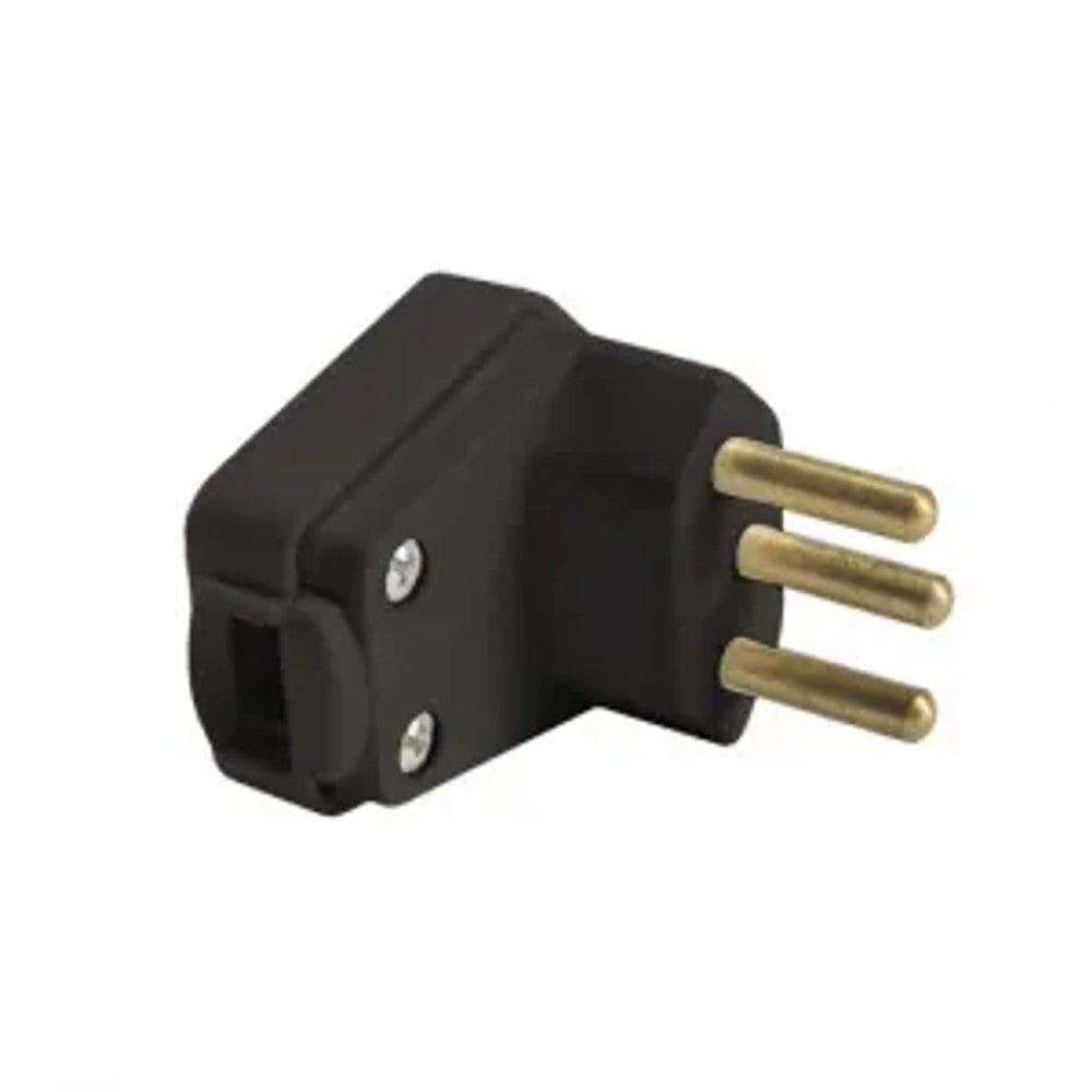 Plug Macho 2P T 10A 90º 250V Preto 750 WEG
