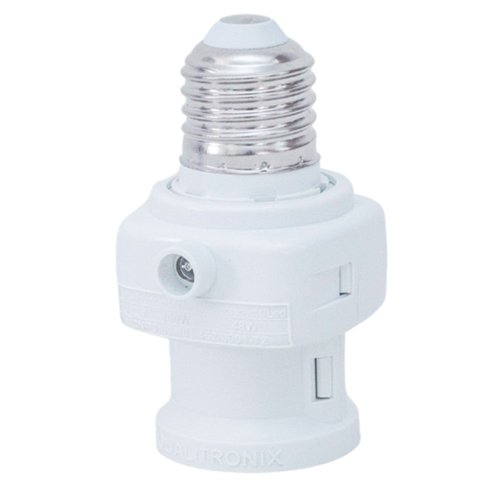Porta Lâmpada E27 Fotocélula QR52M Bivolt Branco Qualitronix