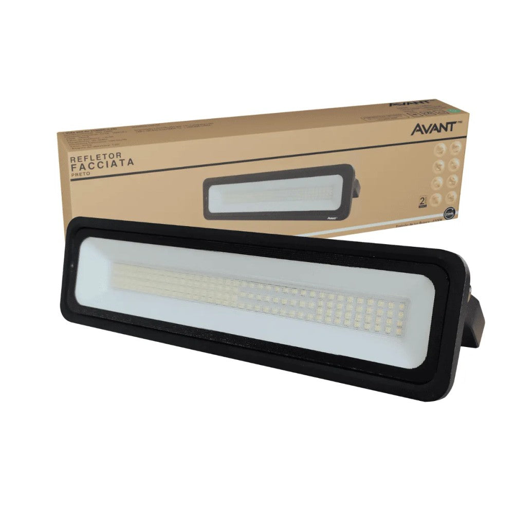 Projetor LED Facciata 50W 4000K Bivolt Preto Avant