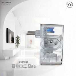 Protetor IClamper 5 Tomadas Energia LCF Transparente
