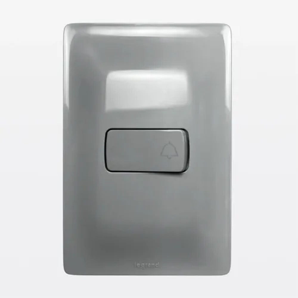 Pulsador Campainha 2A com Placa Cinza 680109CZ Zeffia Legrand