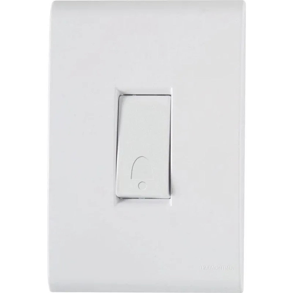 Pulsador de Campainha 10A Branco com Placa Tramontina Liz
