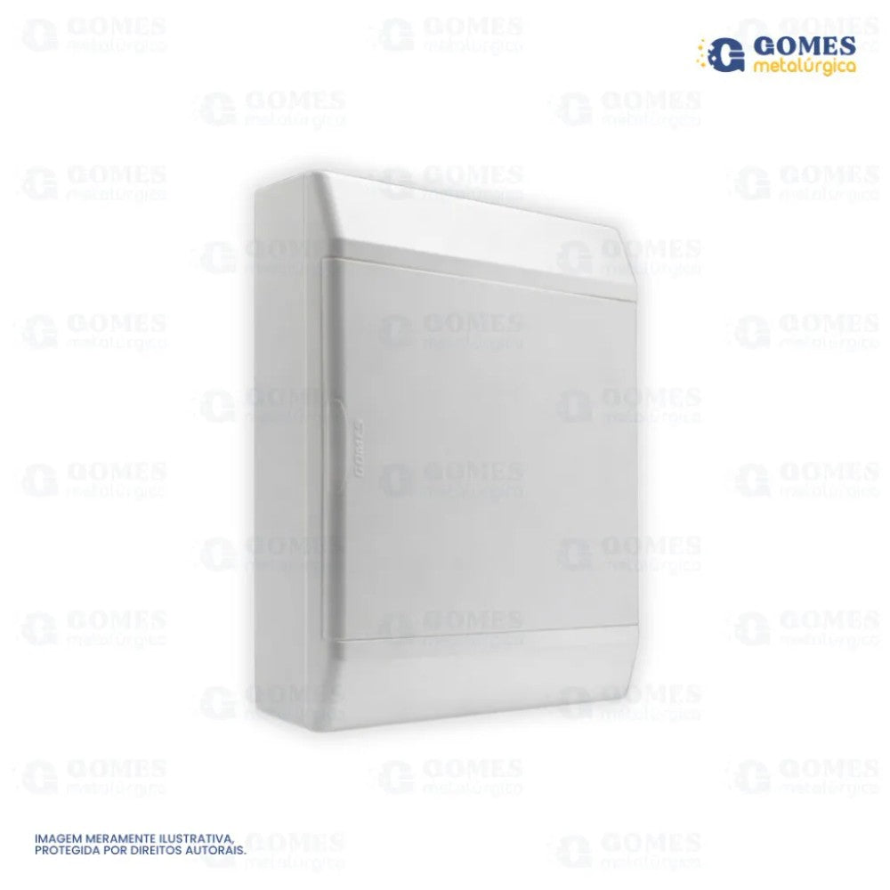 Quadro de Distribuição Externo PVC 16 Disjuntores Branco 066 Gomes
