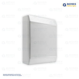 Quadro de Distribuição Externo PVC 16 Disjuntores Branco 066 Gomes