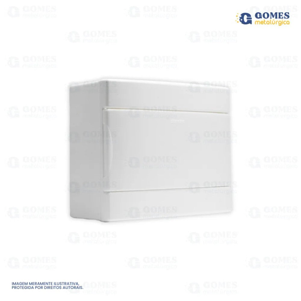 Quadro de Distribuição Externo PVC 6 a 8 Disjuntores Branco 065 Gomes