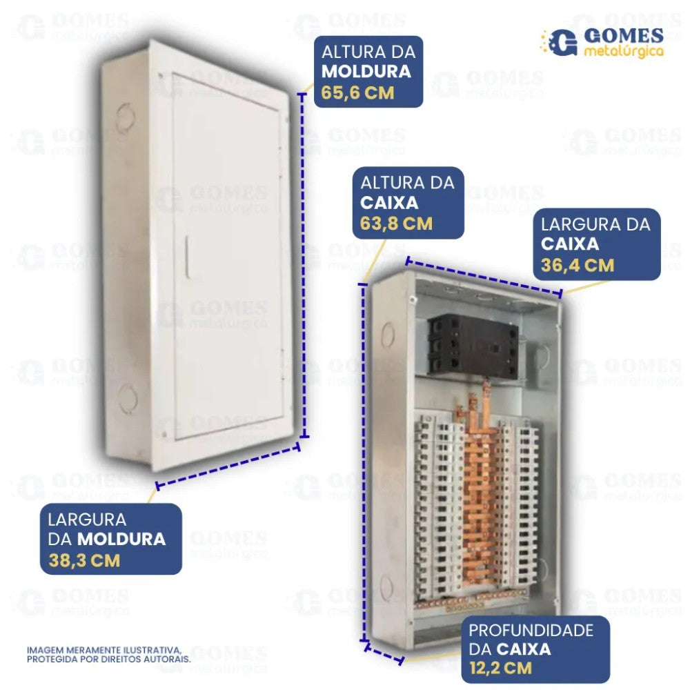 Quadro de Distribuição com Barramento 34 DIN QDBTEE150A Gomes
