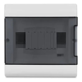 Quadro de Embutir PVC 6/8 Disjuntores DIN Porta Fumê Mondiale