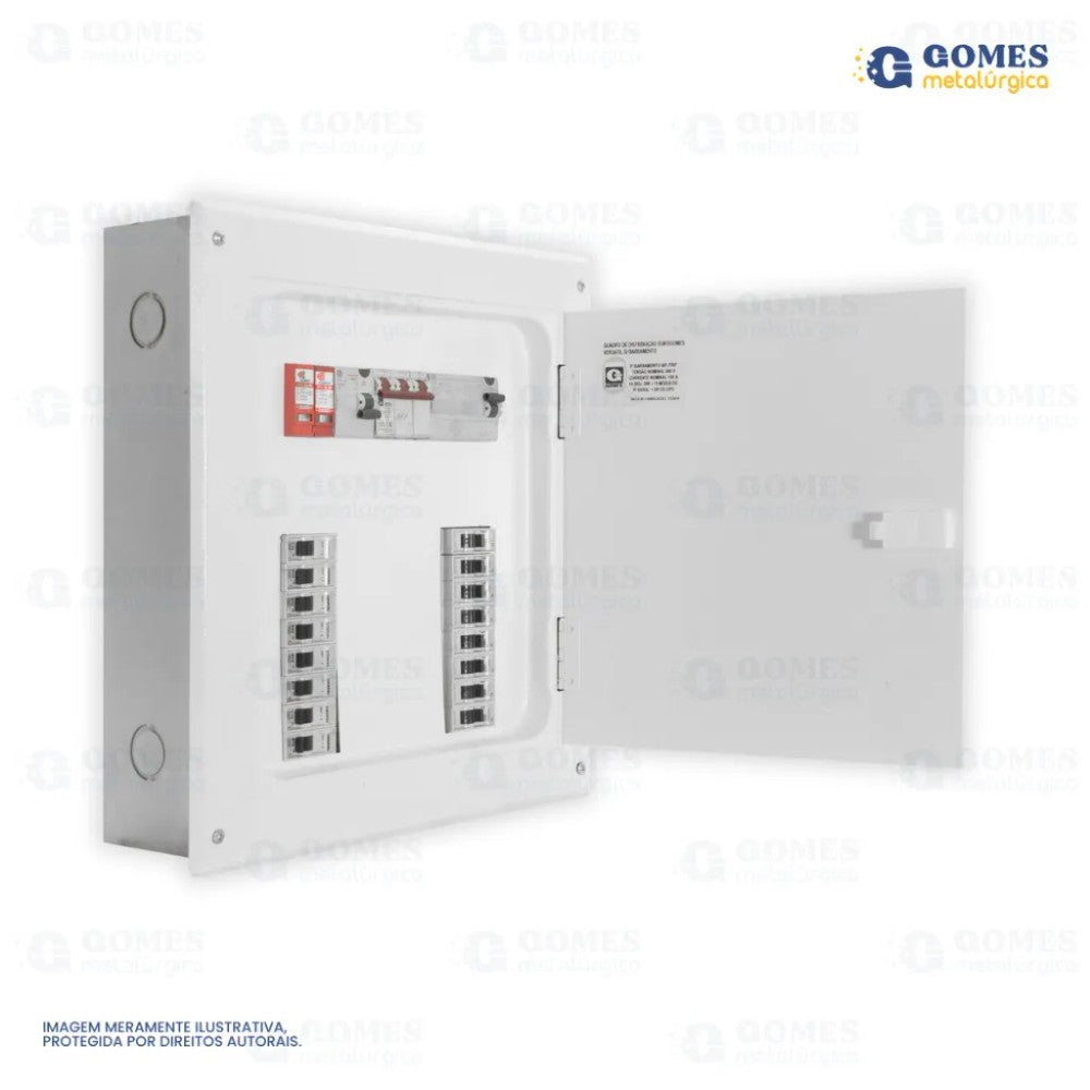 Quadro de Energia com Barramento 16 DIN QDTEV100A Gomes