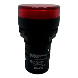 SINALEIRO LED REDONDO 22MM 220V VERMELHO SN-E6 MARGIRIUS