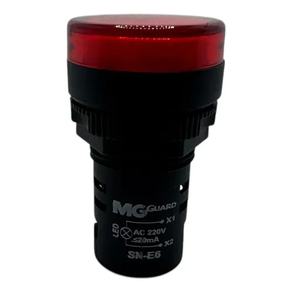 SINALEIRO LED REDONDO 22MM 220V VERMELHO SN-E6 MARGIRIUS
