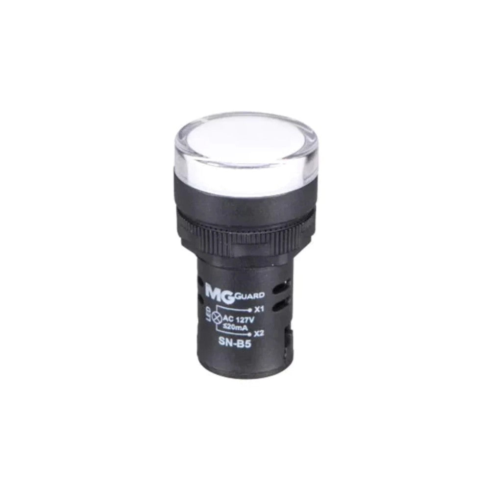 SINALEIRO LED VERMELHO 22MM 127V BRANCO MARGIRIUS SN-B5