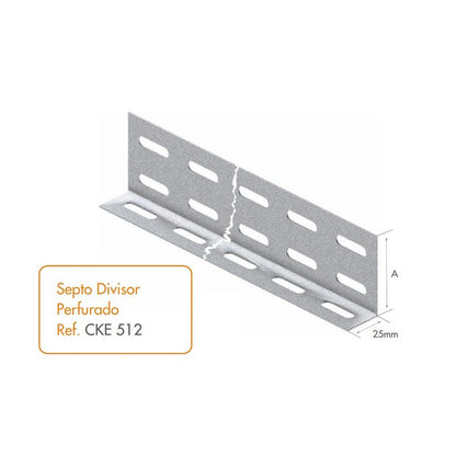 Septo Divisor Perfurado 100mm Chapa 24 para Eletrocalha