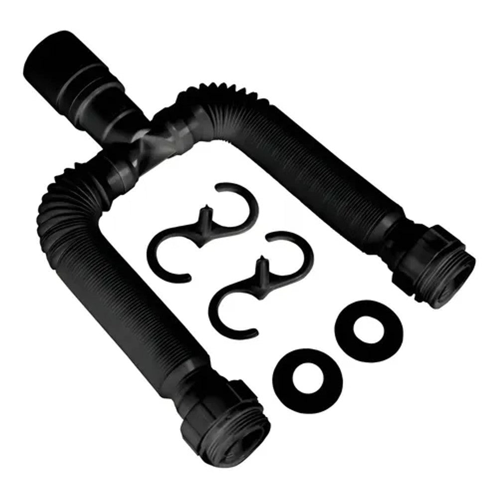 Sifão Extensível Duplo 1.1/4 x 1.1/2 710mm Preto Krona