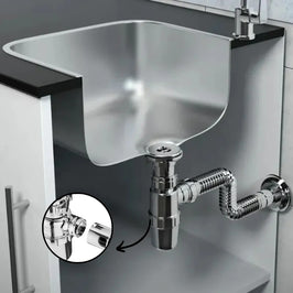 Sifão Sanfonado com Copo Universal SSUC2 Cromado Astra