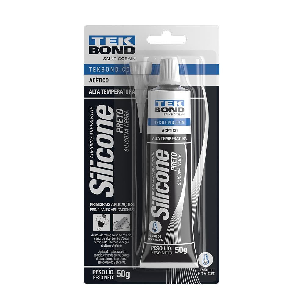 Silicone Alta Temperatura 50g Preto Tekbond