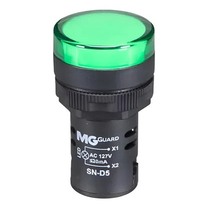 Sinaleiro LED Redondo 22mm 127V Verde SN-D5 MarGirius