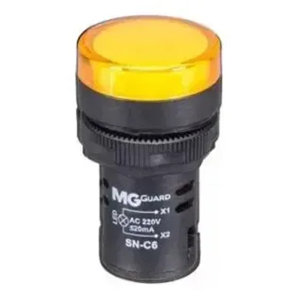 Sinaleiro LED Redondo 22mm 220V Amarelo SN-C6 MarGirius