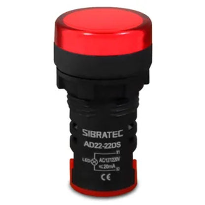 Sinaleiro LED Vermelho 22mm 220V Branco MarGirius SN-B6