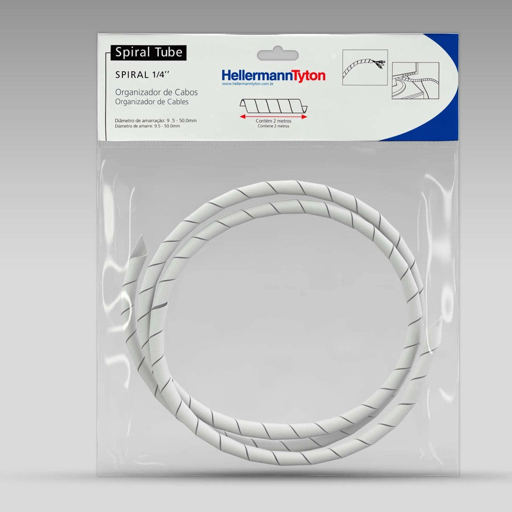 Spiral Tube 1/4 Branco 2 metros Hellermann