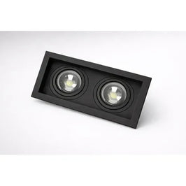 Spot ABS Embutir Duplo AR111 Preto Recuado Save Energy