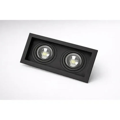 Spot ABS Embutir Duplo AR111 Preto Recuado Save Energy