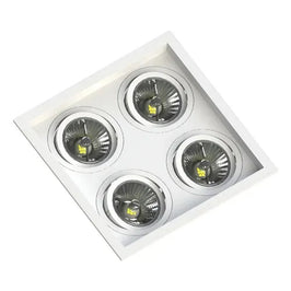 Spot Embutido Multi 4 Recuado para 4 Lâmpadas AR111 Branco Save Energy