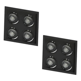 Spot Embutido Multi 4 Recuado para 4 Lâmpadas AR111 Preto Save Energy