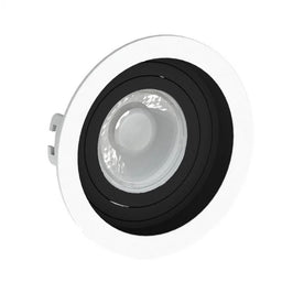 Spot Embutido Redondo Recuado para Lâmpada MR16 Branco e Preto Save Energy
