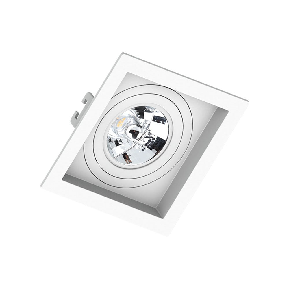 Spot Embutir ABS Quadrado Branco 130x130x35mm Save Energy GU10 LED AR70