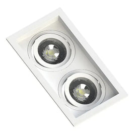 Spot Embutir Duplo AR111 Branco Linha Rec.Save