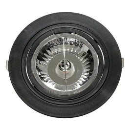 Spot Embutir Redondo 1 Lâmpada AR111 Preto Face Plana Save Energy