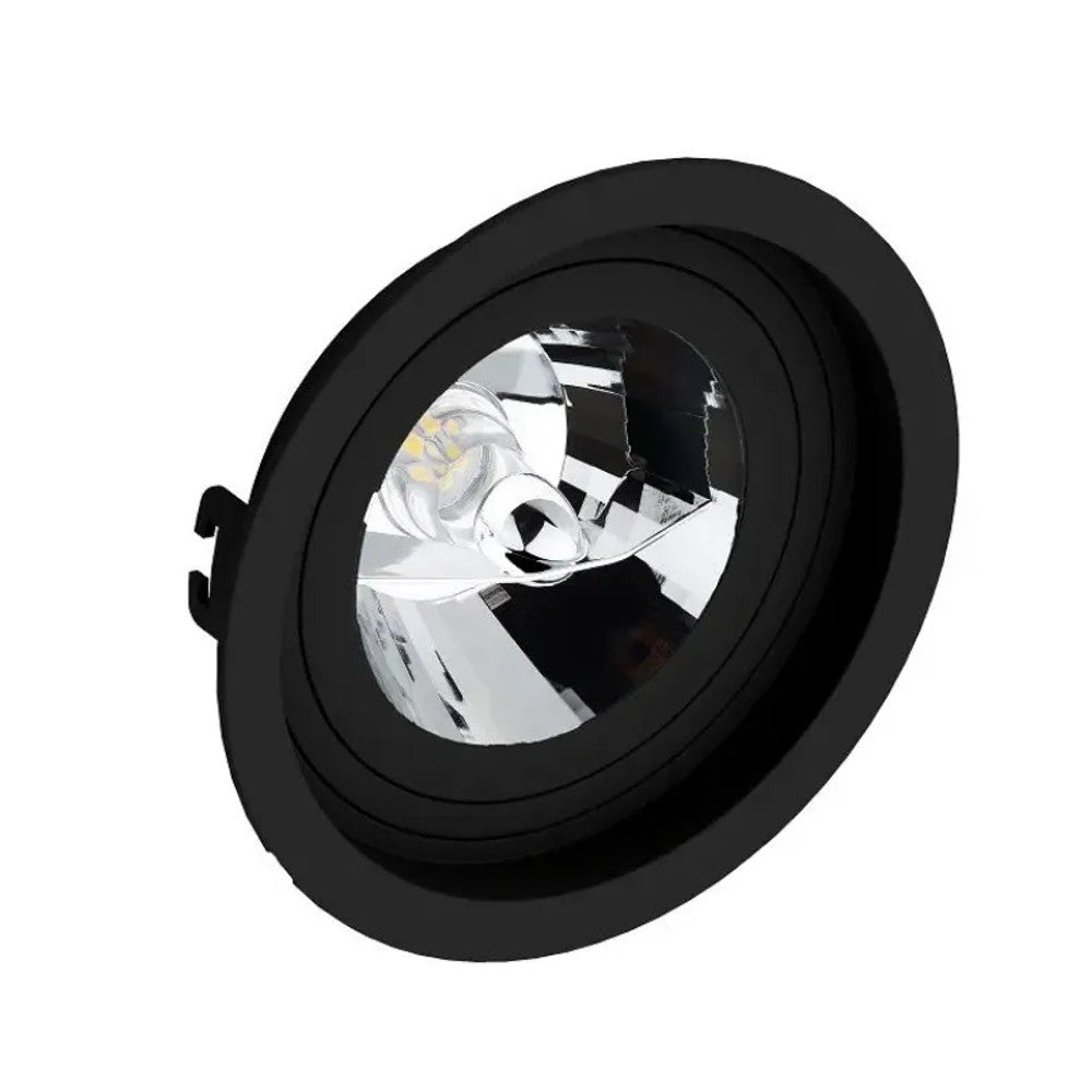 Spot Embutir Redondo 1xAR111 Preto Recuado Save Energy SE3301070