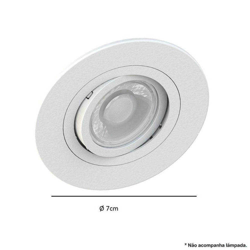 Spot Embutir Redondo Branco Face Plana Save Energy MR11 GU10 58mm 70mm