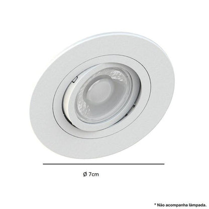 Spot Embutir Redondo Branco Face Plana Save Energy MR11 GU10 58mm 70mm