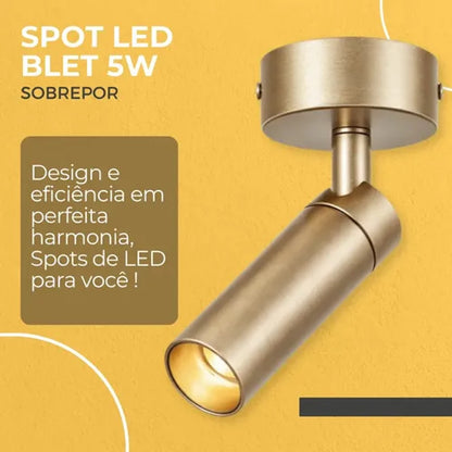 Spot Led Blet Sobrepor 5W 3000K 24º Direcional Nordecor Dourado
