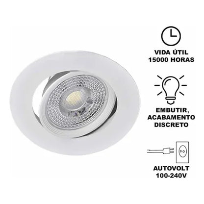 Spot Pix Neo Embutir Redondo 5W 3000K 24° Branco