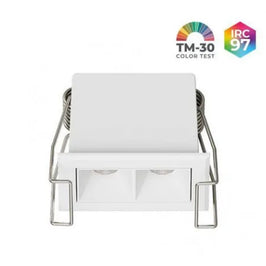 Spot Powerlux Embutido 2 Fachos 3W 2700K Branco Nordecor